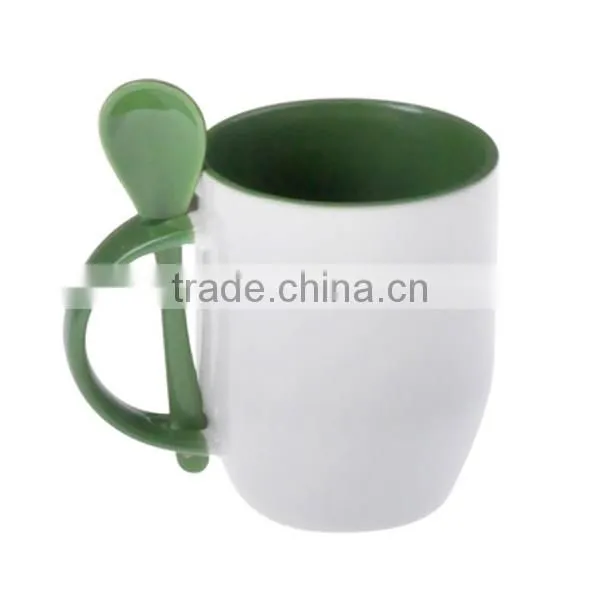 Sublimation Blanks Printable Mug With Spoon Sublimation White Mug (M-SF) photo-3