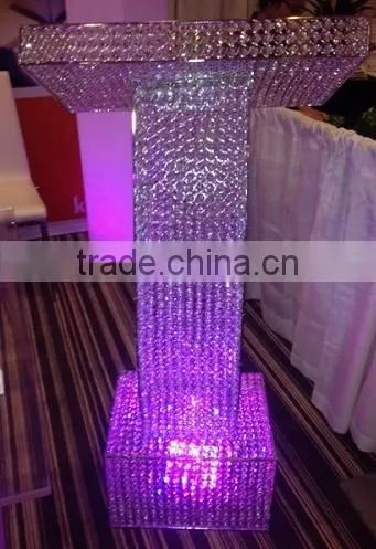 Wedding Crystal Podium Pillar, Decorative Podium on Square Pillar, Stage Podium photo-4