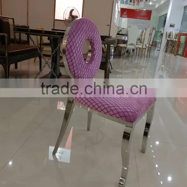 Luxury Stainless Steel Wedding Chair Pink Color Funiture photo-2