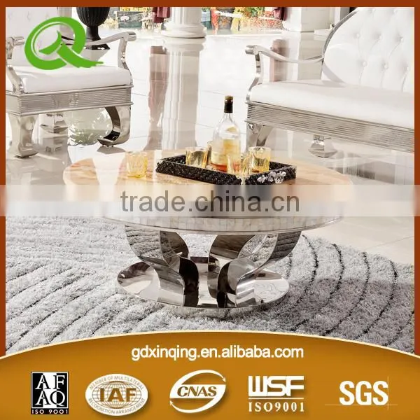 C146 High Glossy Round Stainless Steel Coffee Table photo-6