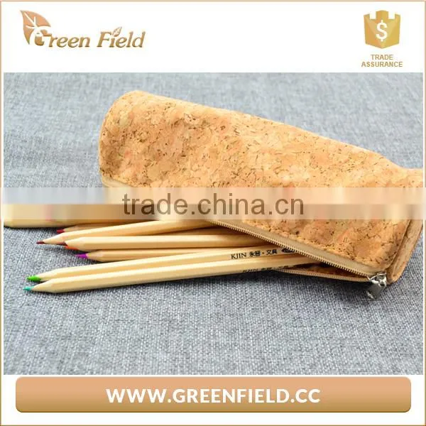 Eco- Friendly Round Style Cork Material Pencil Case photo-2