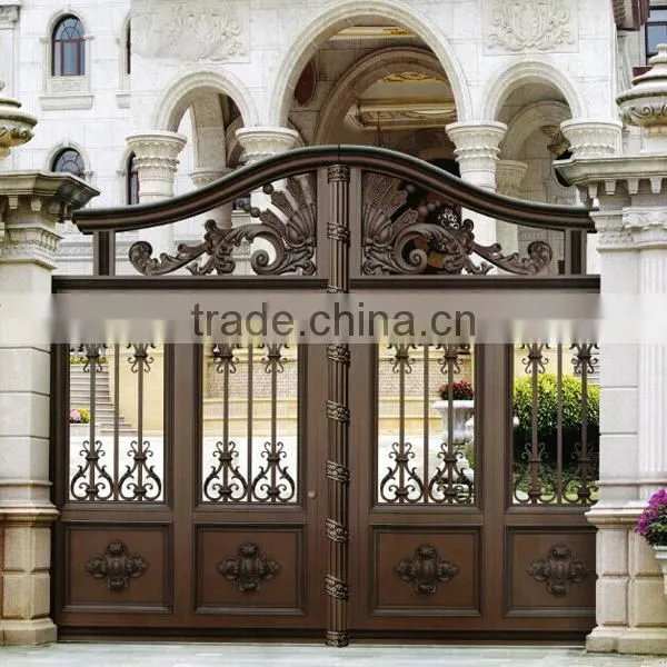 Custom Design Powder Coated Fancy Cast Metal Aluminum Garden Gate for Villa photo-5