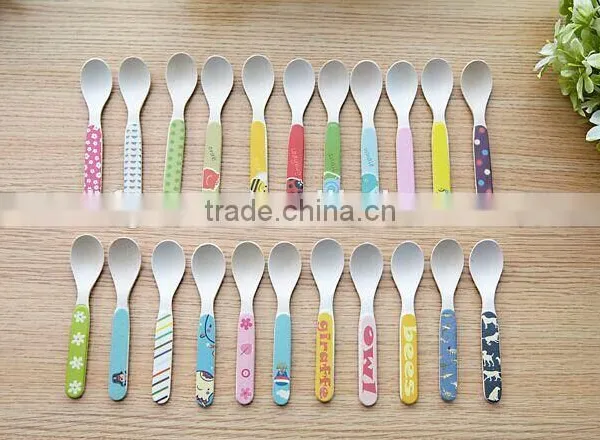 Cute and Eco Bamboo Fiber Kids Spoon and Fork photo-3