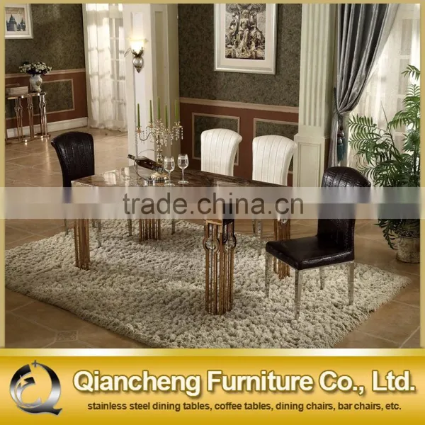 Rose Golden Stainless Steel Dining Table With Crystal Decoration photo-4