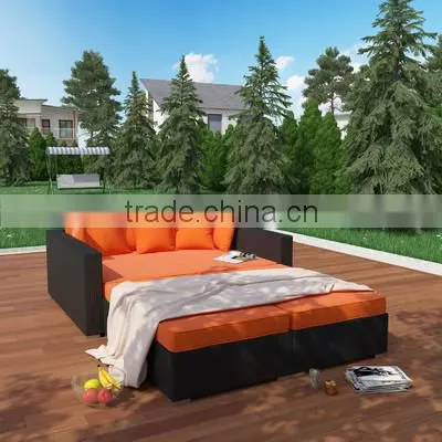 Cheap 4 Piece Outdoor Patio Wicker Daybed With Cushion photo-2
