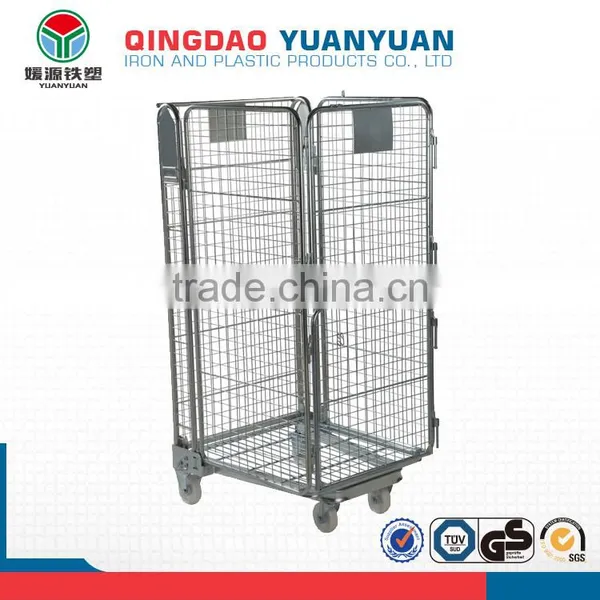 Stacking 4 Sided Logistics Container Pallet 4-Sided Nestable A-frame Roll Pallet Roll Cage Trolley