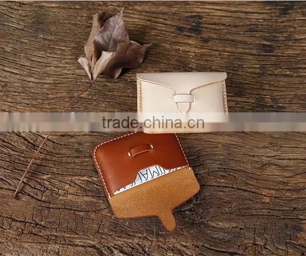 China Leather Products OEM/ODM Accepted Handmade Leather Name Card Holder Leather Coin Purse photo-6