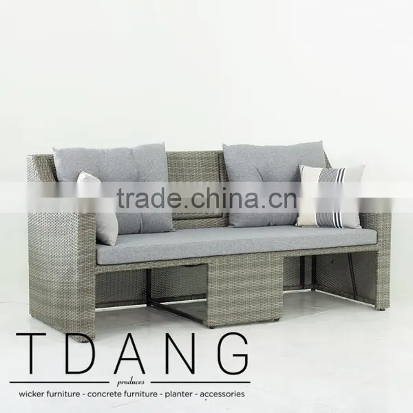 Madison Outdoor Wicker Loveseat With Ottoman photo-3