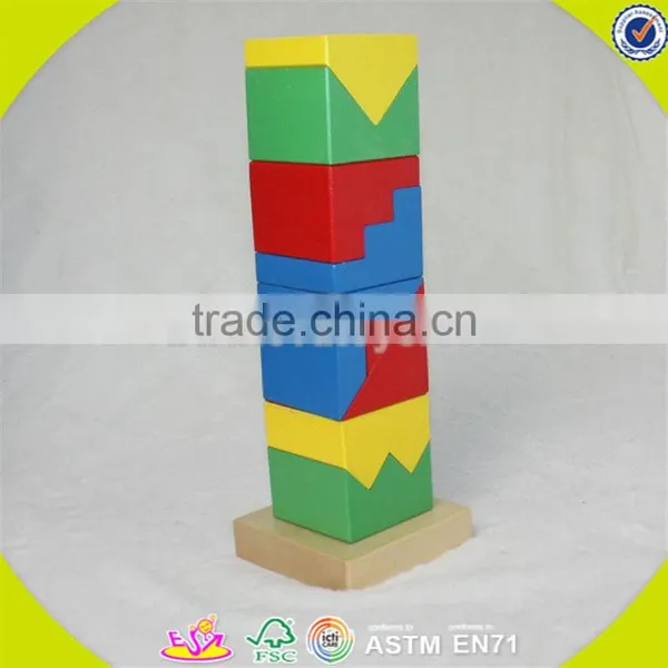 Wholesale Hot Colorful Baby Wooden Stacking Blocks Toy New Fashion Kids Wooden Stacking Blocks Game Toy W13E070 photo-4