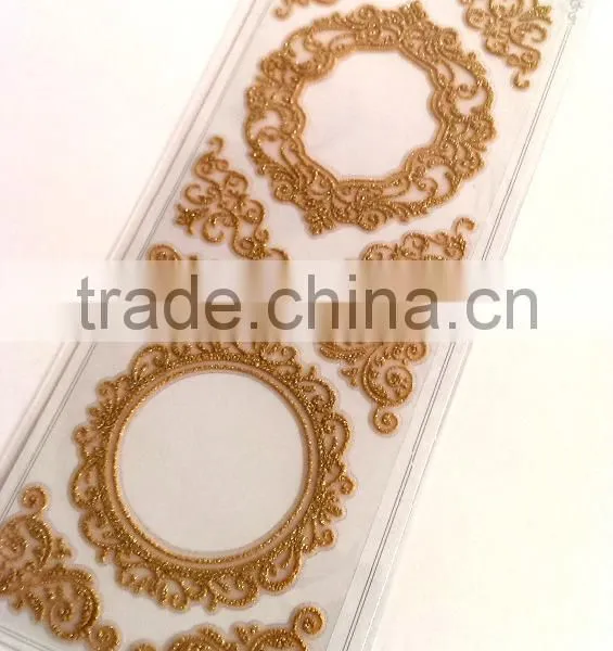 Popular Glitter Lace Foam Sticker, Graceful Decorative Shinny Glitter Sticker, Elegant Lace Sticker photo-2