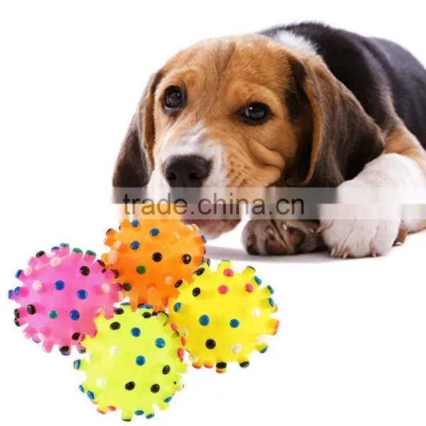 Colorful Pet Dog Cat Squeak Toy Ball Lovely Cat Chewing Ball Squeaker Quack Sound Toy photo-4