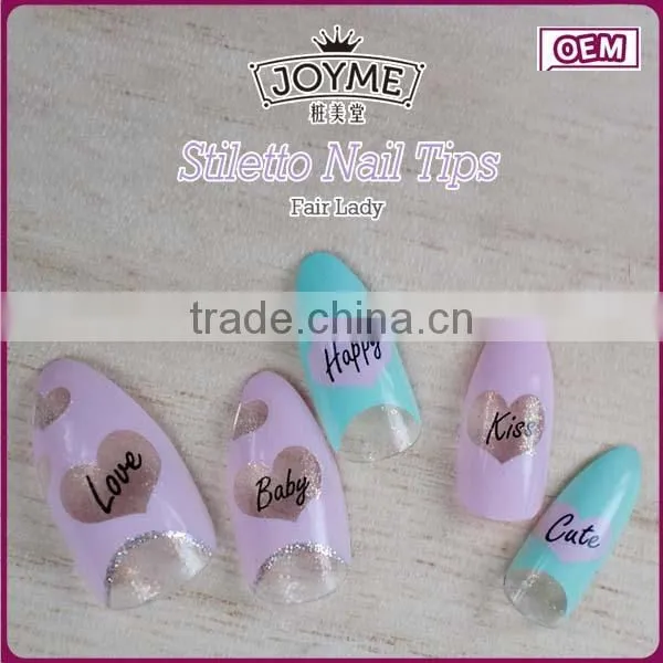 Hot Sale Sweet Heart Nail Art Nail Supplies Stiletto Acrylic Nail Tips photo-2