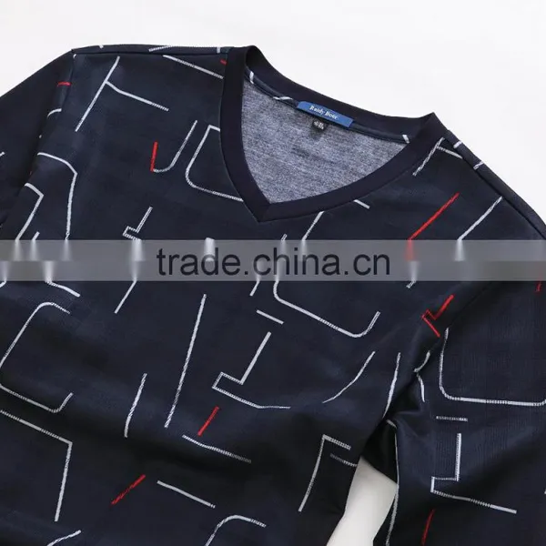 Men's Long Sleve V-neck Fashion T-shirt photo-6