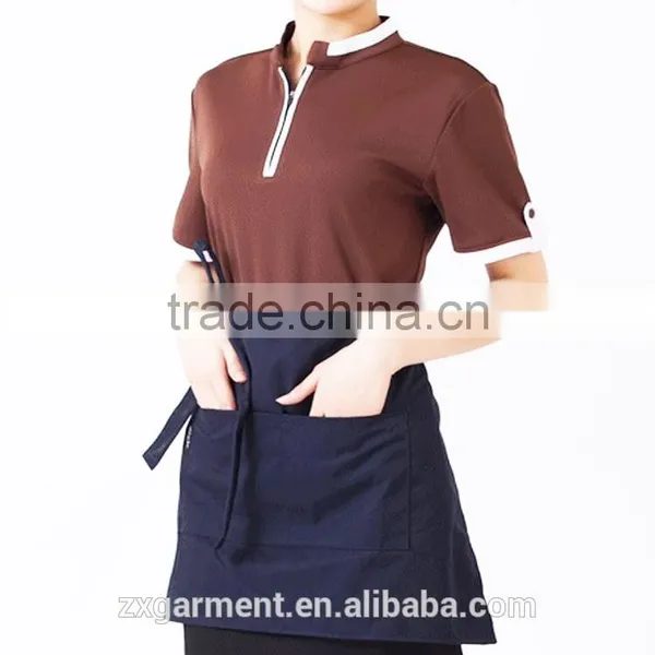 2016 New Design OEM Hotel Restaurant Unisex Short Sleeve Staff Uniform Hot Sale photo-2
