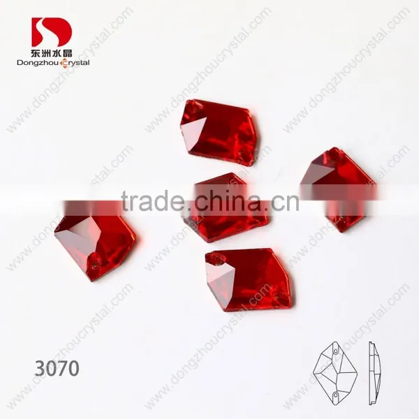Red Special Flat Back Plating Crystal Rhinestones Accessories Sew on Crystal Decoration photo-3
