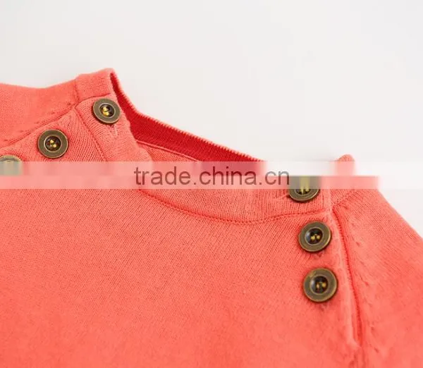 Fashon Designed Handmade Knitting Fabric Baby Sweater With Shoulder Button photo-3