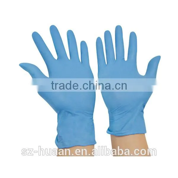 Soft Blue Nitrile Glove With Rubber Lining photo-2