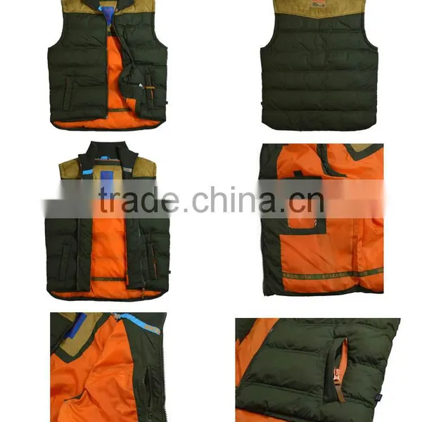 Newest Design Green Man Winter Vest Nylon Waistcoat For Men photo-6