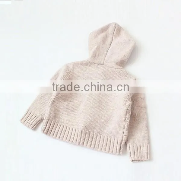 Unisex Baby Hooded Cardigan Knitting Pattern Thick Sweater photo-2