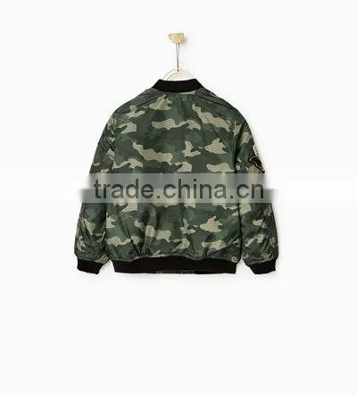 Custom Boys Camo 100% Polyester Bomber Jacket for Kids photo-5