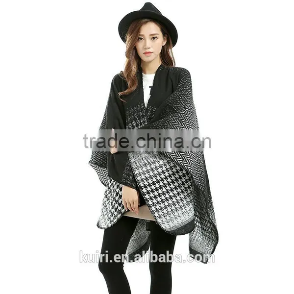 2016 Fashion Shawl Bandana Pashmina Winter Women Coat Knitted Cashmere Poncho Capes Duplex Shawl Cardigans Sweater photo-2