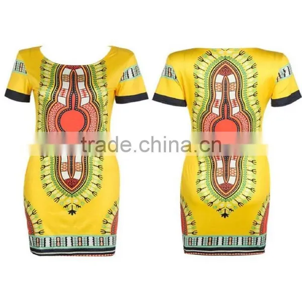 Walson Women Traditional African Print Fitted Dashiki Bodycon Dress photo-6