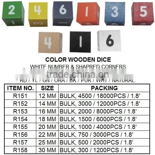 12PCS COLOR WOODEN DICE photo-6