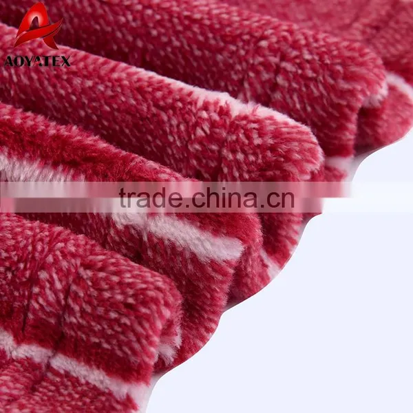100 Polyester Warm Stripe Yarn Dyed Flannel Fleece Blanket photo-5
