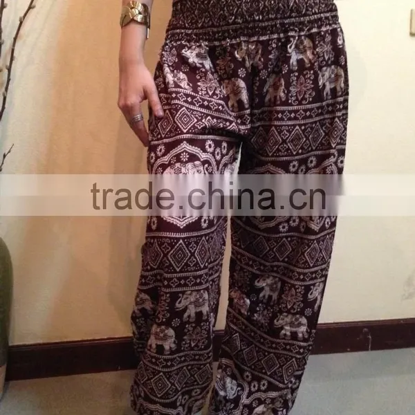 New Harem Pants Bohemian Gypsy Hippies Boho Animal Elephant Peacock Camel Thai Palazzo Pants Rayon Batik Ethnic Trouser Gypsian photo-5