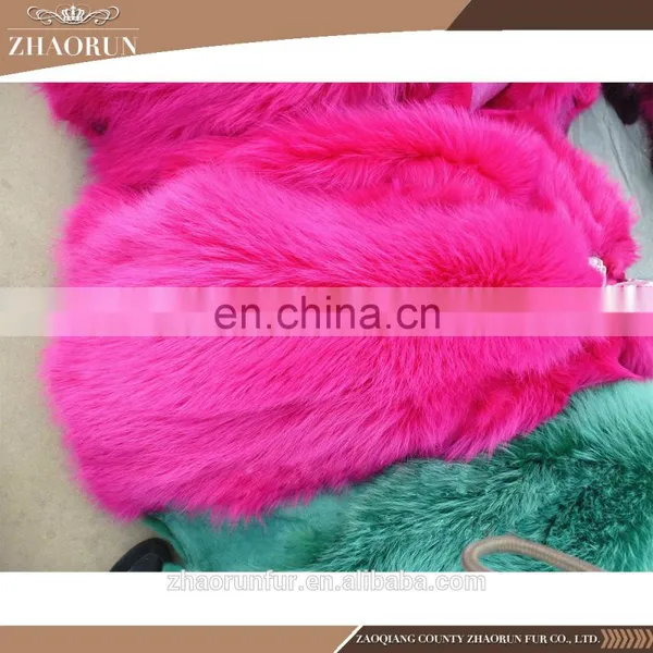 100% Real Raccoon Fur Skin / Pink Raccoon Fur Pelt for Garment photo-3