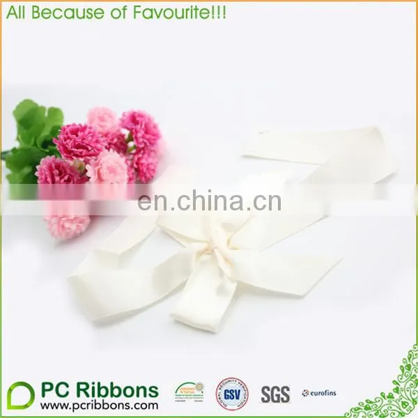 large plain white satin ribbon gift wrapping elastic band bow