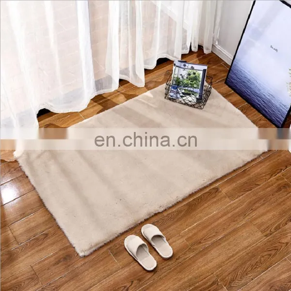 Soft Warm Winter Modern Rabbit Fur Rug photo-5