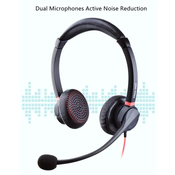 Hion H730D Dual Sides Dual Microphones USB Noise Cancelling Headphone photo-3