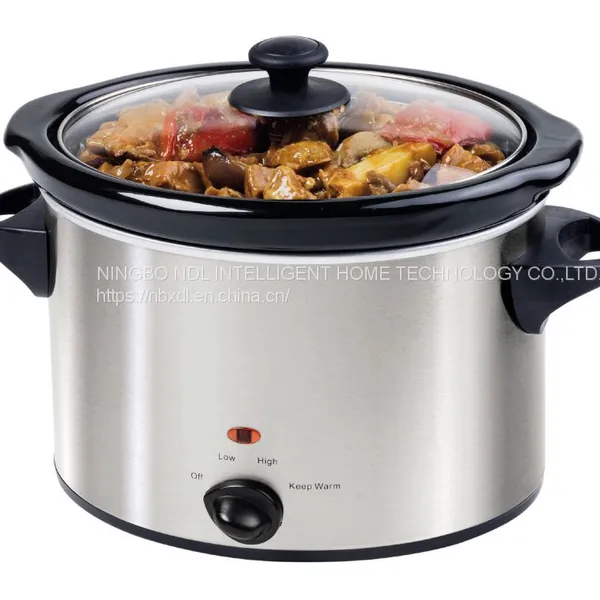 New Design 3.7L(4QT) Oval Ceramic Slow Cooker L-SC40 With Glass Lid