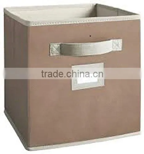Non-woven Storage Boxes, Folding Basket With Small Pvc Pocket photo-5