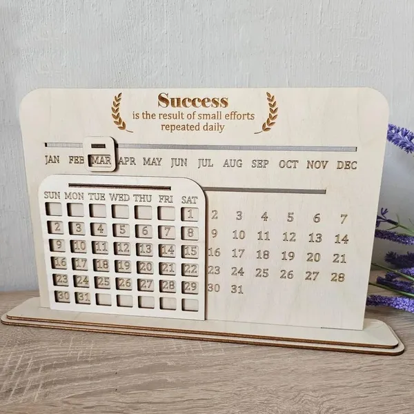 Customized Wooden Calendar DIY Handmade Home photo-4