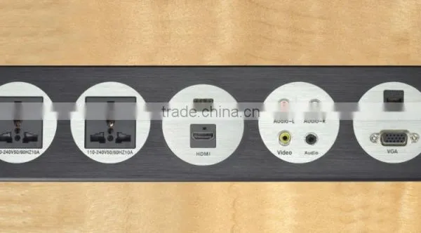Multi-functional zinc alloy wall socket with AV& VAG interface
