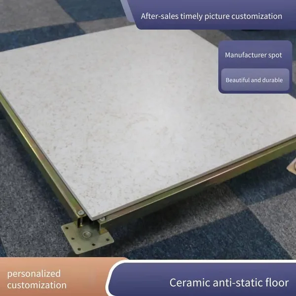 Anti-static Ceramic Floor Tiles, All-steel Ceramic Veneer Raised Floors. the Strip Board Has a Point Load of 220kg, and the Perforated Board Has a Point Load of 260kg. Suitable for Electronic Workshops photo-4