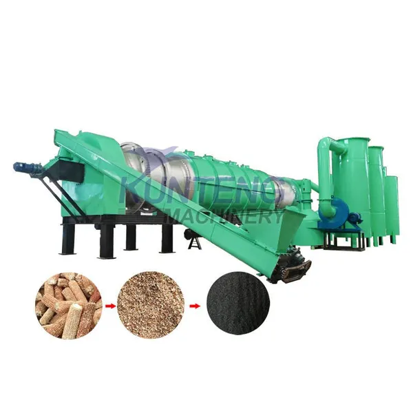 500kg/h Agriculture Waste Biochar Production Machine Factory Charcoal Production Line EPC