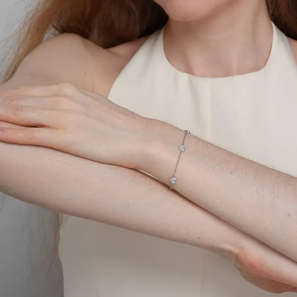 Shining Star Jewelry Adjustable Zircon Love Heart Women's Fine Bracelet photo-2
