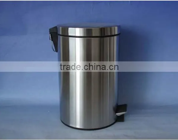 12L Stainless steel waste bins foot pedal, garbage bin with shinny surface