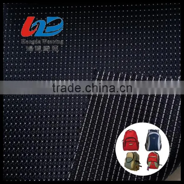100%Polyester White Dots Doddy Weave Fabric With PU/PVC Coating For Bags/Luggages/Shoes Using