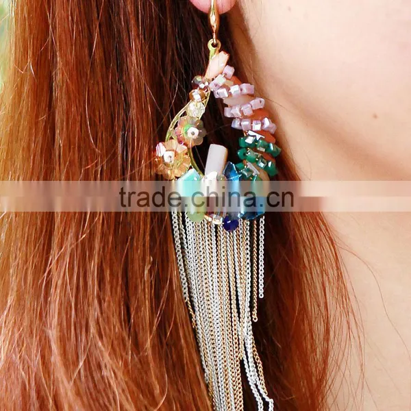 Fashion Jewelry Long Chain Fashion Tassel Bridal Earrings photo-6