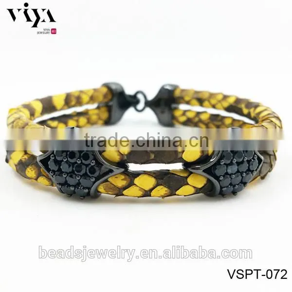 2016 Fashion Design For Men Sterling Silver 925 Plated Modern Design Python/ Stingray Bracelet For Watch Lover photo-4