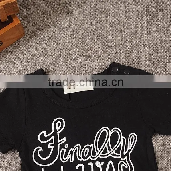 Latest Toddler Rompers Pure Cotton Letter Printed 2016 Fashion Casual Wear photo-2