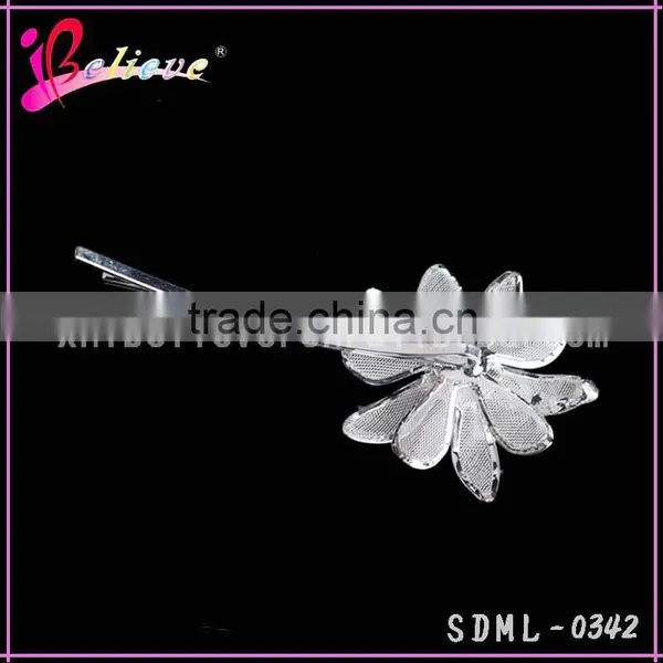 Factory Wholesale Hair Pins, Silver Flower Fancy Hair Pins,kids Hairpins Accessories photo-4