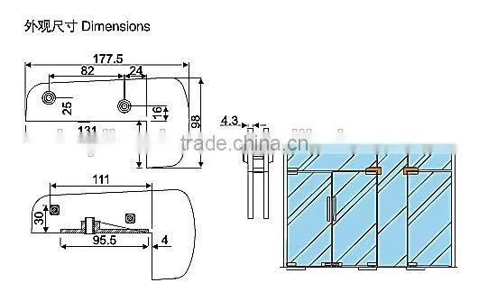 V-40E Sliding Door Fitting,Crank Clamp photo-2