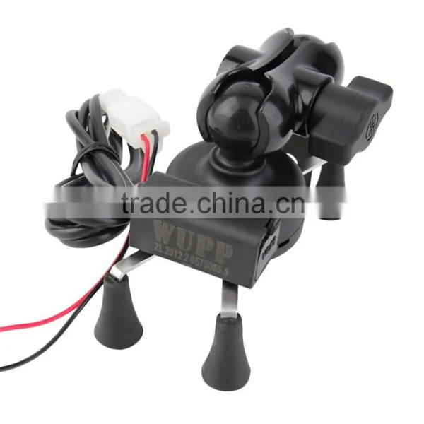 12V Bicycle Motorcycle Phone GPS Stand Holder USB Charger Power Outlet Socket For 3.5-6 Inch Mobile Phone photo-2