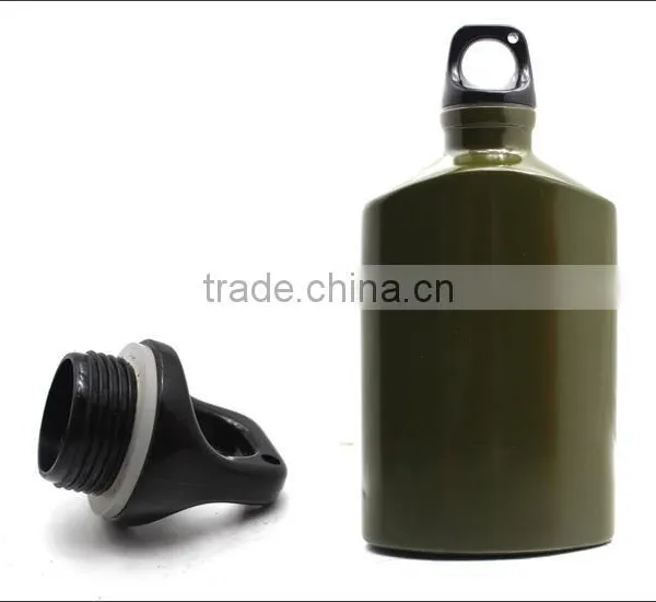 Ellipse Model Army Green Aluminum Water Cup With Carabiner