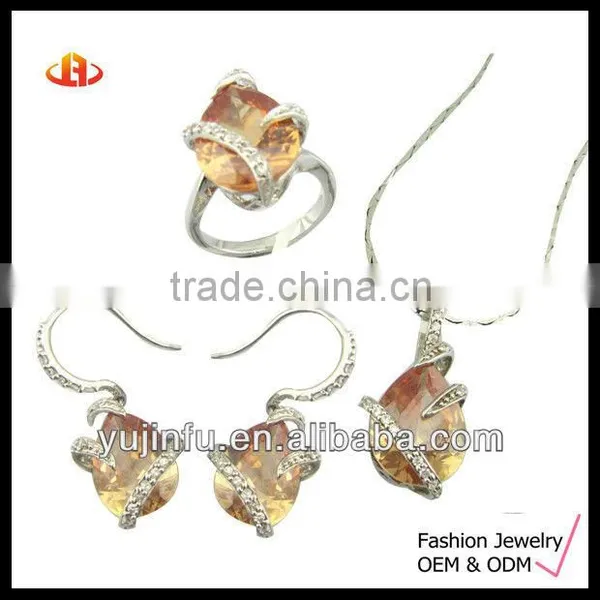 Teardrop Crystal Bridal Jewelry With CZ, Sale Jewelry Set